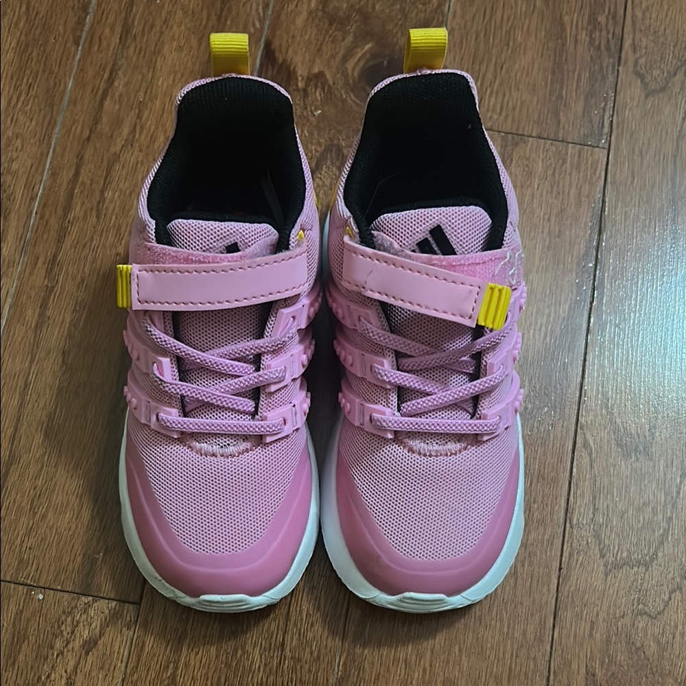 Adidas Pink and Yellow Velcro Sneakers